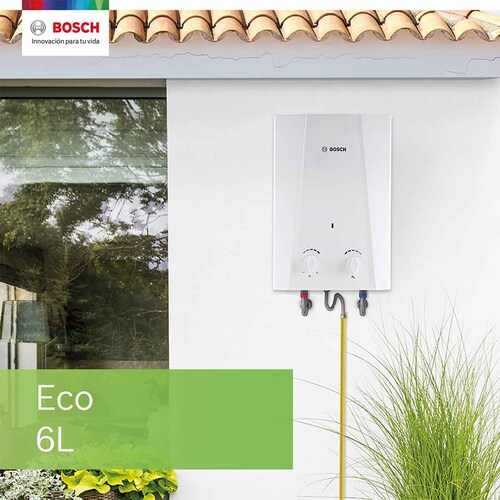 Calentador De Agua Instantaneo 1 Servicio Eco 6 Gas Bosch Natural Multicolor