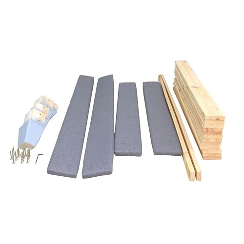 Base Armable Queen Size Cama de Madera Sólida Box Spring color Gris estilo Nórdico NORVAL
