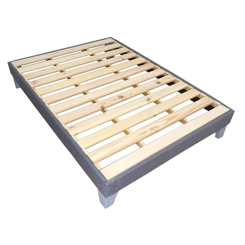 Base Armable Queen Size Cama de Madera Sólida Box Spring color Gris estilo Nórdico NORVAL
