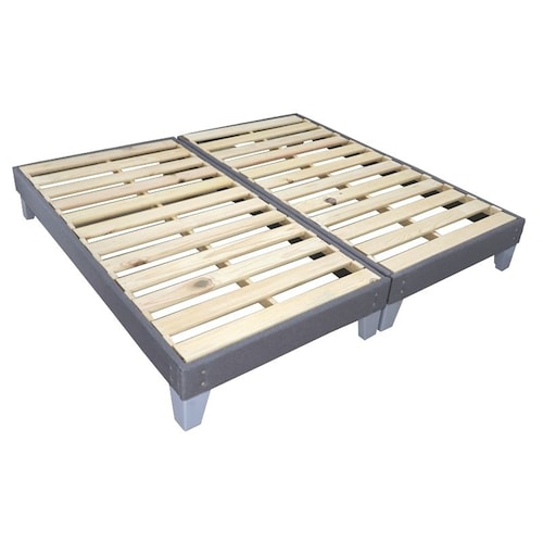 Base de Cama King Size Box Spring Armable de Madera Sólida de Pino en color Gris NORVAL