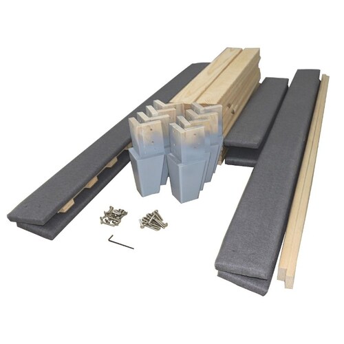 Base de Cama King Size Box Spring Armable de Madera Sólida de Pino en color Gris NORVAL