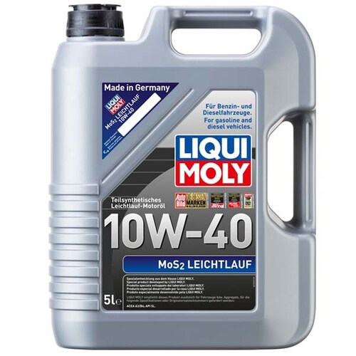 Aceite para Motor, Liqui Moly, MoS2 Leichtlauf 10W-40, Semi-Sintético, 5 L