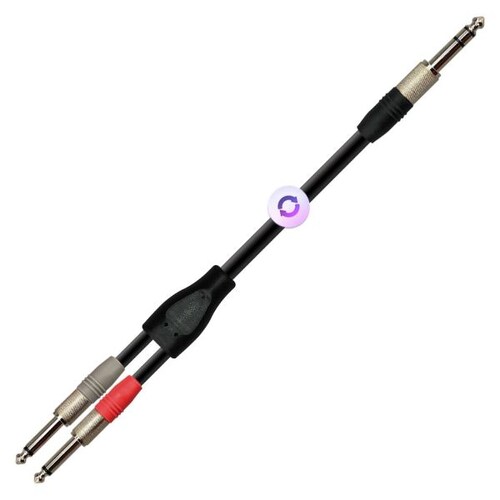 Cable para audio XSS SC138 Negro 6.3x2 Mono a 1 Plug Mono