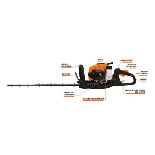 Cortasetos con motor a gasolina 26 cc, uso profesional