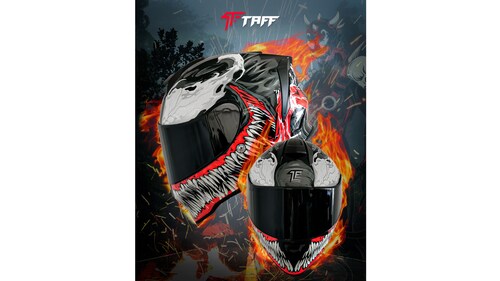 TAFF CascoTaff Kroon Shadow para Moto Calle Pista Certificado Mica Humo Negro