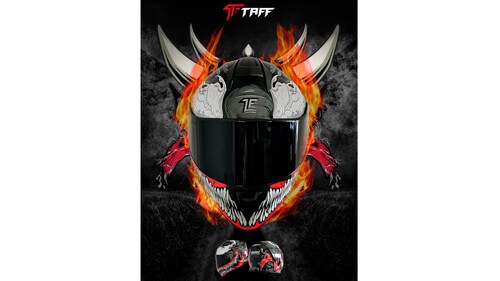 TAFF CascoTaff Kroon Shadow para Moto Calle Pista Certificado Mica Humo Negro