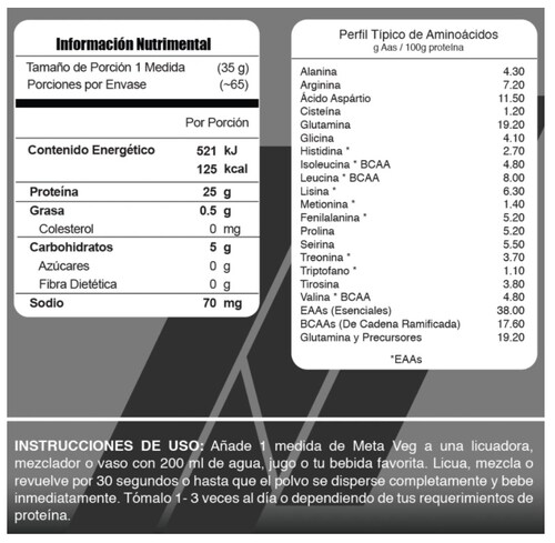 Proteina Meta Nutrition Meta Veg 5 Lbs Sabor Cookies & Cream