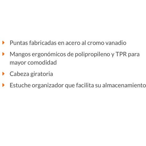 Juego de 15 Desarmadores de Cruz-Hexagonales-Planos Largos de Precisión Ideal Para Electronica JOY-15L Truper 