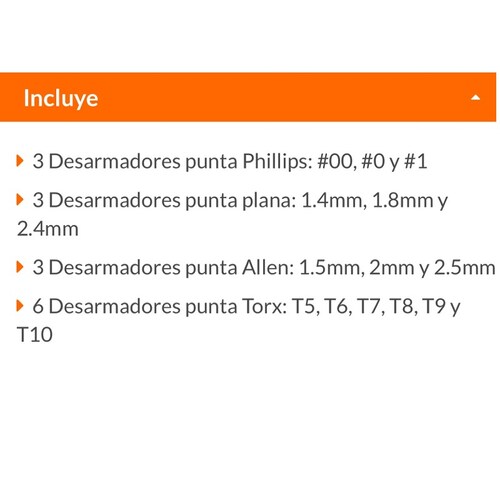 Juego de 15 Desarmadores de Joyero para Electrónica y Trabajos de Precisión dispositivos puntas de Acero JOY-15 TRUPER  