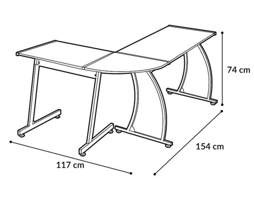 Mesa Escritorio En forma de L Negro