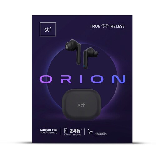Audífonos Earbuds True Wireless Inalámbrico Orion STF Color Negro