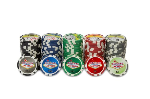 Estuche con 100 Fichas de Poker con Valores: 11.5 gr.
