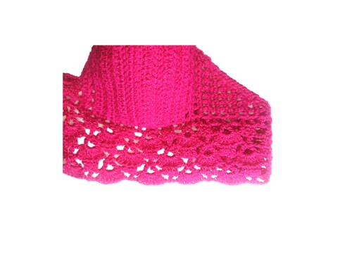 CROP TOP BRALETTE VIKINI TEJIDO AL CROCHET CORDON TRASERO ROSA FIUSHA CH MEDIANA 32-34 B