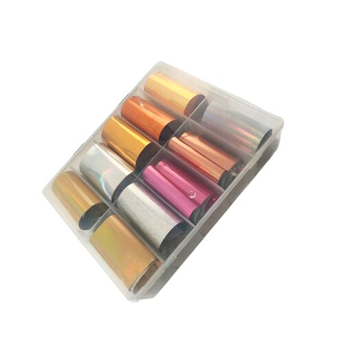 10 Foil Diseños Para Decoracion De Uñas Dorados Y Plata surtido