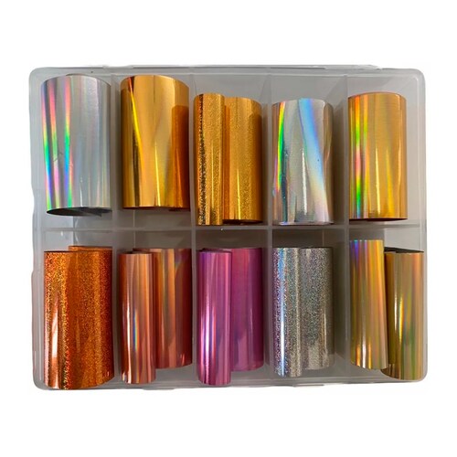 10 Foil Diseños Para Decoracion De Uñas Dorados Y Plata surtido