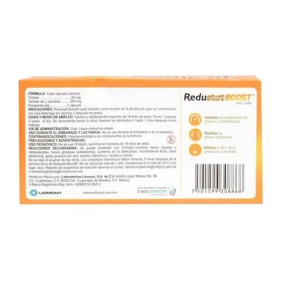 orlistat l carnitina dosis Redustat Boost 60 mg / 200 mg con 21 Cápsulas Selenium Supplementation for Treating Flavour:lemon ice tea P0824_14D_numbuzin