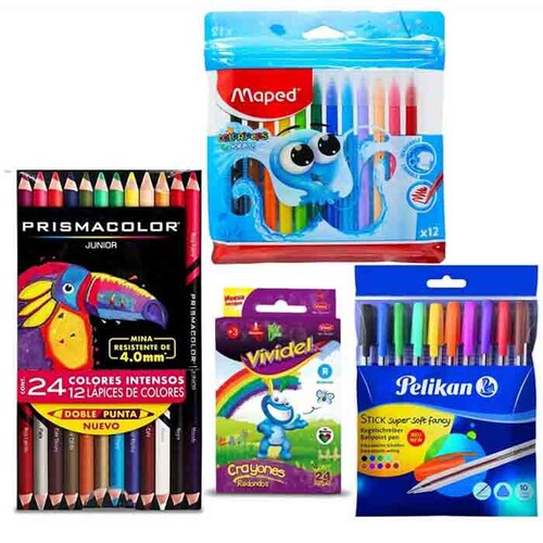 Colores Prismacolor Junior + Plumones + Plumas .-.