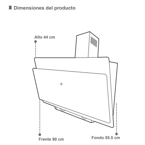 Combo parrilla a gas de 6 quemadores y campana de pared de cristal templado SUPRA SPOLETO ambas en color negro