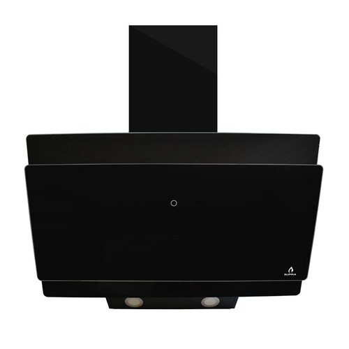 Combo parrilla a gas de 6 quemadores y campana de pared de cristal templado SUPRA SPOLETO ambas en color negro