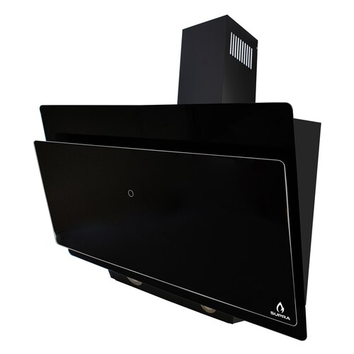 Combo parrilla a gas de 6 quemadores y campana de pared de cristal templado SUPRA SPOLETO ambas en color negro