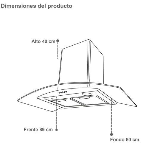 Combo parrilla a gas de 6 quemadores y campana de isla en cristal templado SUPRA MONTALCINO ambas en color negro