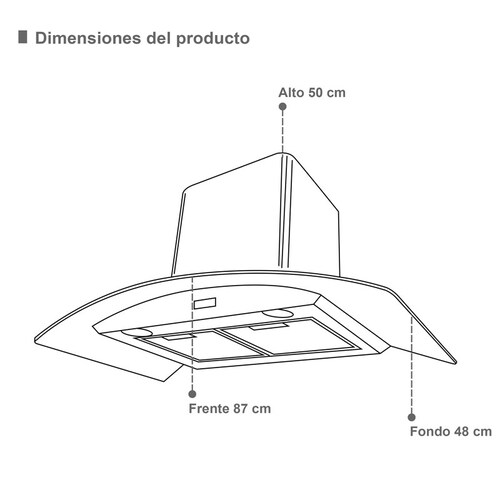 Combo parrilla de inducción magnética y campana de pared SUPRA PORTOFINO ambas con cubierta de cristal templado color negro