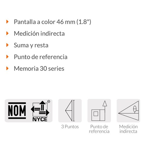 flexometro Medidor Lasér de Distancia ,100 m incluye Funda Topografía -Construcción-Ingeniería MELA-100 TRUPER 