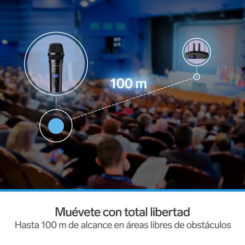 SIST 2 MICROFONOS INALAMBRICOS DE MANO U - WR-810 UHF - STEREN
