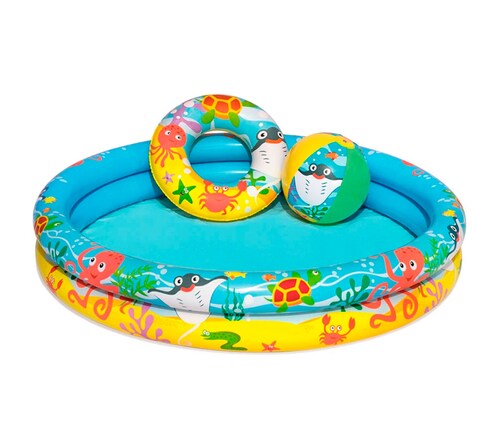 Alberca Inflable Bestway Con Salvavidas Y Pelota 1.22 X 20 cm