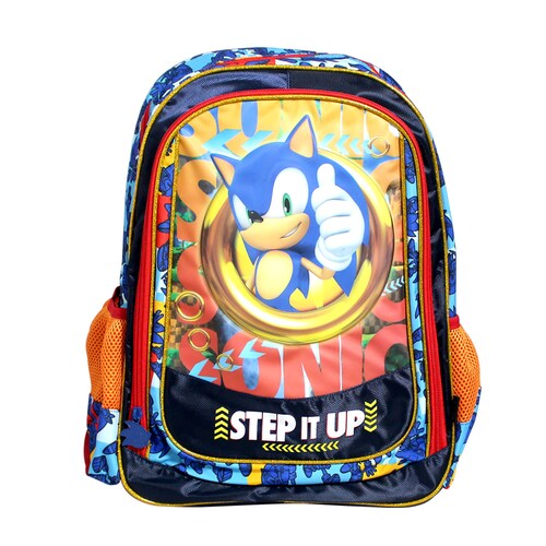 Mochila Escolar Sonic 16" Diseño 3D Step It Up Edition