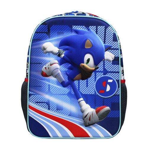 Mochila Escolar Sonic 16" Pulgadas 3D Time Force Edition