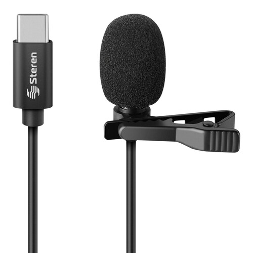 Micrófono USB-C de Solapa para Celular STEREN tablet laptop MOV-033