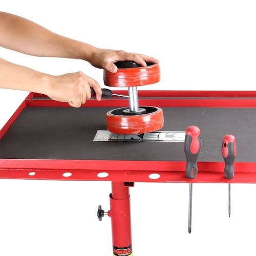 Mesa De Trabajo Con Ruedas Y Charola Mikels Altura Ajustable