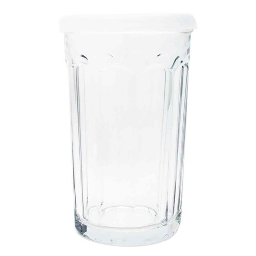 Vaso de vidrio con tapa. Ideal Para Jugos O Almacenamiento Libbey B470 - 6 PIEZAS