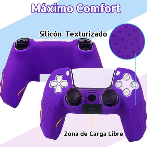PS5 DualSense Funda De Silicón Morado Control Carcasa + Grips PlayStation 5