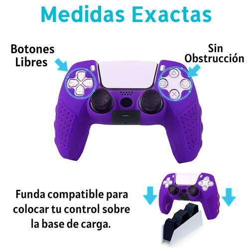 PS5 DualSense Funda De Silicón Morado Control Carcasa + Grips PlayStation 5