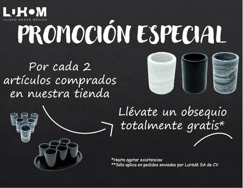 LUHOM LUJOSO HOGAR MEXICO Cenicero Cuadrado para Cigarros de Mármol Negro Monterrey