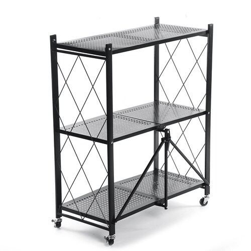  Estante Metalico Anaquel Plegable Reforzado 3 Niveles para Almacenamiento 