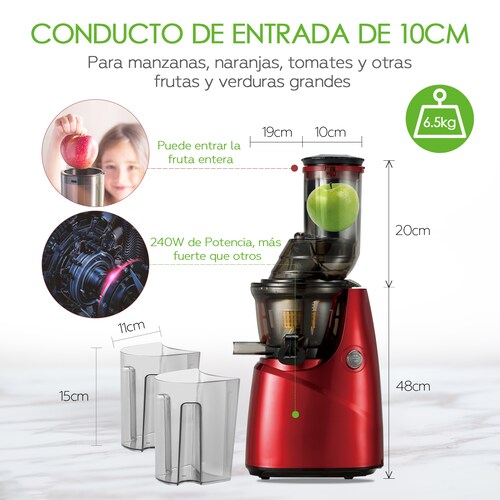 Jugo Extractor 2 Modos Con Conducto De Alimentación Grande