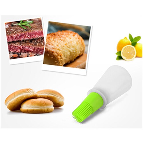 Aleissi Dispensador Silicon Con Brocha Para Aceite Vinagre Verde