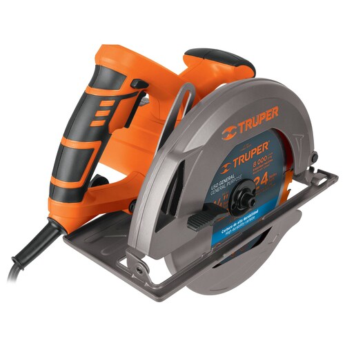 Sierra circular eléctrica 7-1/4" profesional Truper 11004, 1500 W, 60Hz a 127V, Color naranja