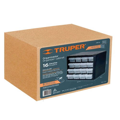 Organizador tornillos herramienta 10 Con 16 compartimentos Truper