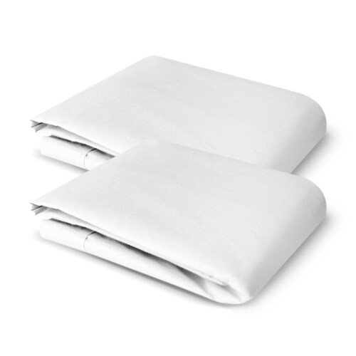 2 Fundas de almohada percal 300 - Estándar - Blanco