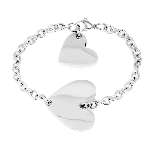 Pulsera Acero NK corazones con cadena 