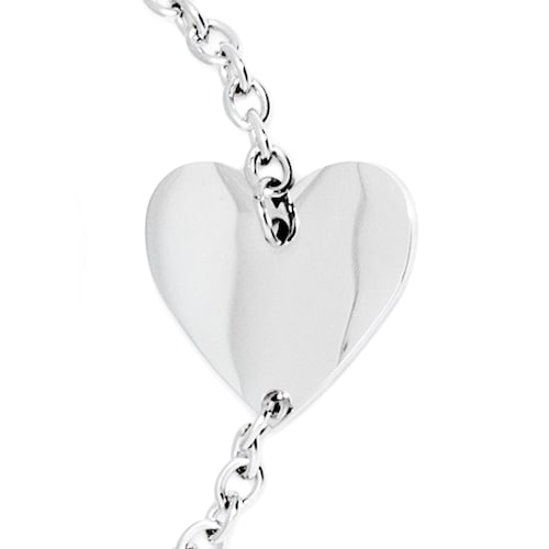 Pulsera Acero NK corazones con cadena 