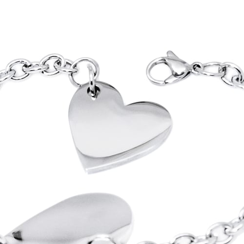 Pulsera Acero NK corazones con cadena 