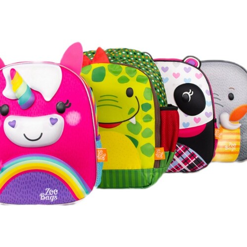 Mochila Infantil Preescolar ZooBags Elefante Prácticas y Originales. Perfectas para VIAJE, ESCUELA, GUARDERIA, EQUIPAJE, LONCHERA,PAÑALERA