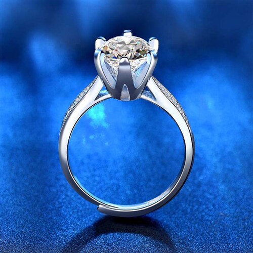 Anillo De Compromiso VAROURO  Plata 925 Moissanita 2.0ct | Ajustable.