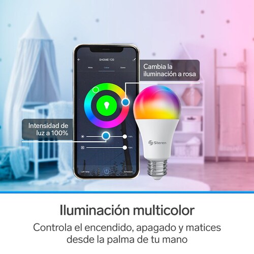 Foco Led Multicolor Wi-Fi Steren SHOME-120 se enciende vía Wi-Fi