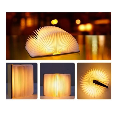 Lámpara Led Con Forma De Libro En 9 Colores Recargable Usb
